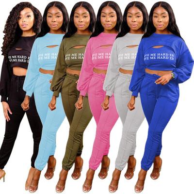 China QUICK DRY Women Fall Clothes Sport Tracksuit Women 3 Piece Set Jogging Suits Set Fall Outfits For Women for sale