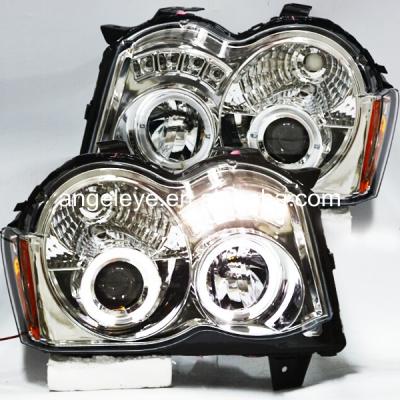 China For Jeep For Grand Cherokee LED Angel Eyes Head Lights Head Lamp 2008-2010 Year Chrome Housing SN For Grand Cherokee 2008-2010 Year for sale