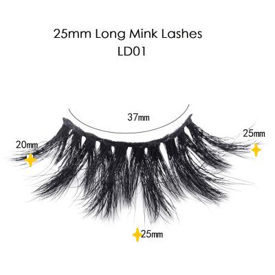 China High Lashes 3D Effect Wholesale 3D Mink Eyelash Vendor 25mm Mink Eyelashes With Custom Eyelashes Box Packaging for sale