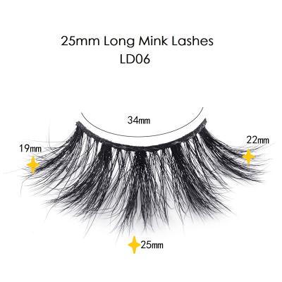 China High 3D Effect Own Brand Logo Fluffy Full Strip Premium Eyelashes 3D Wholesale Seller 25mm Mink Eyelashes for sale