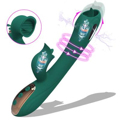 China 10 Frequency Vibration G-Spot With Electric Shock Women Rotating Tongue Vibrator Toys Clitoris Stimulator Adult Vibrator Low Noise for sale