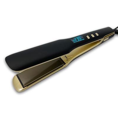 China Garage Salon Use Hair Straightener 450F Titanium Flat Iron LCD Display Private Label High Quality for sale