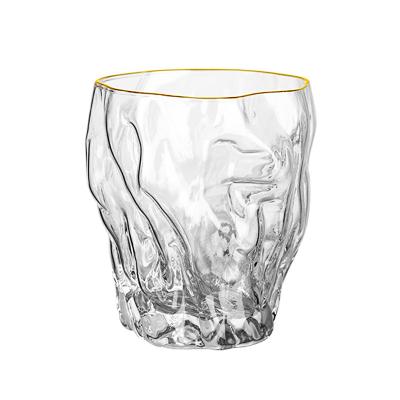 China New Whiskey Irregular Hammered Glass Hammered Wine Glass Japanese-style Classic/Postmodern Creative Drinking Glass for sale