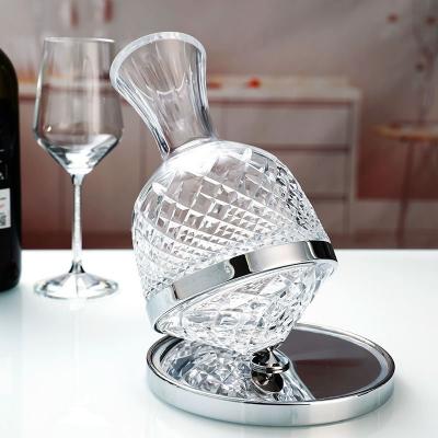 China Diamond Creative Rotary Glass Whiskey Tumbler Decanter Red Wine Decanter Gift Box Stocked Glass Packaging for sale