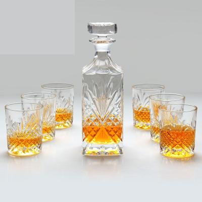 China Best Viable Selling Place Bourbon Glass 7 Piece Whiskey Decanter Set for sale