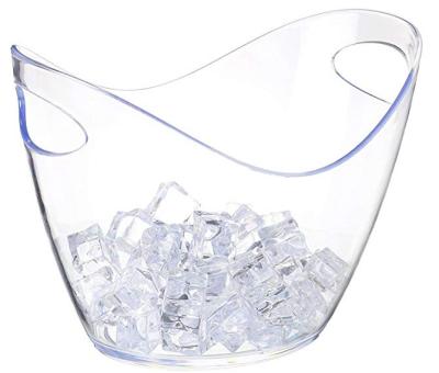 China Sustainable Clear Acrylic Ice Bucket With Handles Swiss Modern Clear Ice Bucket for sale