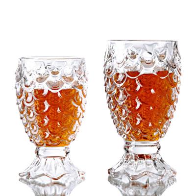 China European Retro Scale Home Relief Fish Style Solid Cheap Hotel /Restaurant/Bar Glass Mug For Drink Supply/China Factory With Diamond Decoration for sale