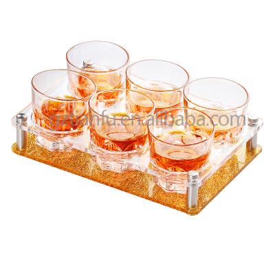 China 6 12 Holes Cup Stand Custom Acrylic Round Cup Stand Drinkware Wine Viable Cup Holders For Bar KTV for sale