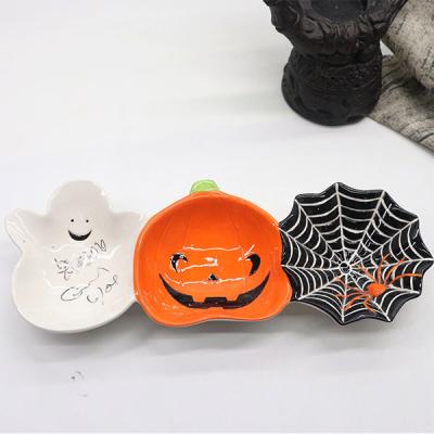 China 3 Viable Connected Ceramic Spider Bowl For Halloween for sale