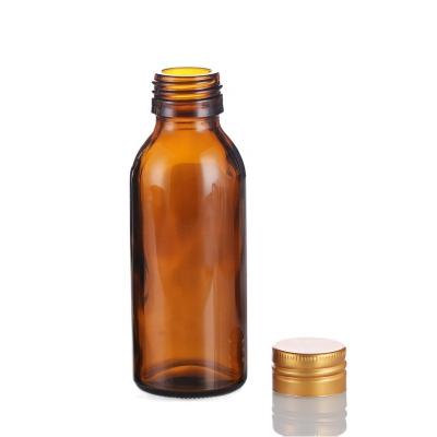 China 100ml high quality amber oral suspension bottle empty oral liquid cough syrup bottle medicine maker with aluminum cap for sale