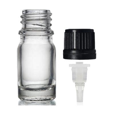 China Cheap price 5ml clear essential oil cosmetic glass bottle manufacturer with cap insert for sale