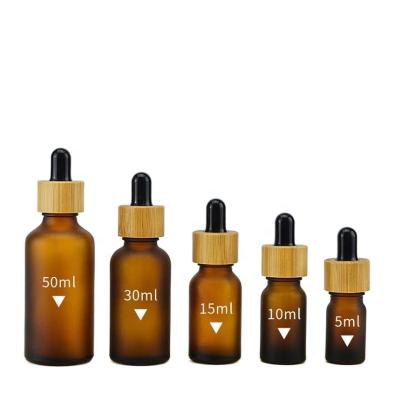 China 5ml 20ml 25ml 10ml 30ml 50ml 100ml Cosmetic Essential Oil Dropper Bottle Amber Bamboo Bottle for sale