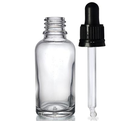 China Cosmetic manufacturer wholesale price 30ml clear cheap essential oil bottles with dropper for sale