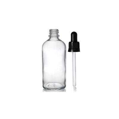 China Cheap price 100ml essential oil clear wholesale cosmetic bottle with dropper for sale