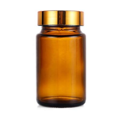 China Medicine Manufacturer Factory Price 75ml Wide Mouth Pill Glass Bottle Amber Glass Medicine Bottle For Tablet G.P.I400-38 for sale