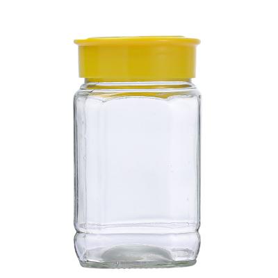 China Free Samples 500ml 1000ml Square Unique Clear Honey Jars Glass Jars From Food Manufacturer For Wholesale Honey Honey Jars for sale