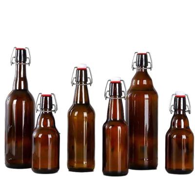 China 1L Swing Top Amber Beer Bottle Beverage Maker with Swing Top for Non Leaking Beverage, Kombucha, Beer, Soda, Kefir for sale