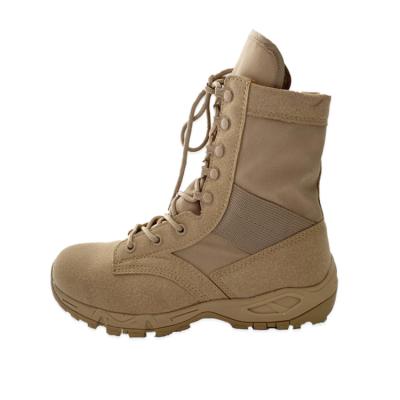 China Khaki rubber military boots outsole military for men's military lightweight men's boots waterproof outdoor shoes for sale