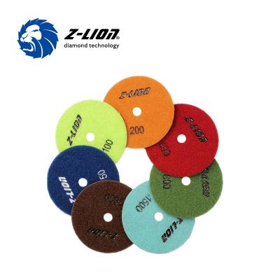 China Z-LION High Yield 4 Inch Grade High Grade Abrasive Dry Polish Pads For Granite Marble Stone Grinding for sale