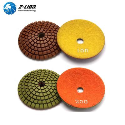 China High Performance Abrasive Protection 4inch Z-LION Diamond Wet Polishing Pads Diamond for sale