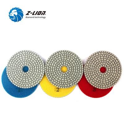 China Stone Z-LION Diamond Tool Factory Supply High Quality Premium Wet Dry Polish Pads Step 3 for sale