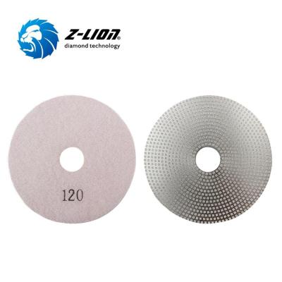 China Polishing Blackish And Light Stones Z-LION 4 Inch Diamond Plated Polishing Pads For Concrete, Stone for sale