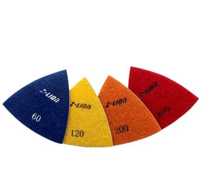 China Z-LION High Performance Vacuum Welded Triangle Diamond Polishing Pads for sale