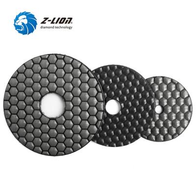 China Z-LION Stone Factory Supply Buff Polishing Pad 3in 4in Diamond Dry Buff Pads 5in Black for sale