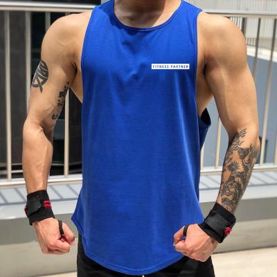 China Latest Wholesale QUICK DRY Multiple Color Letter Printing Breathable Men Sport Fitness Sleeveless Vest for sale