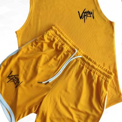 China Newest Selling Style Design Vest Men's Gym Fitness Activewear Two Piece Set Simple Cool Loose Hot QUICK DRY Shorts for sale