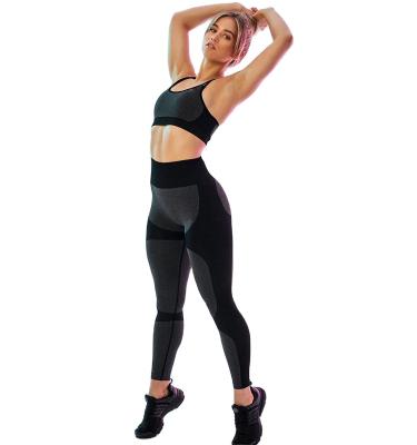 China 2021 New Women's Breathable Seamless High Waisted Fitness Yoga Two-Piece Set Pants Gaiters for sale