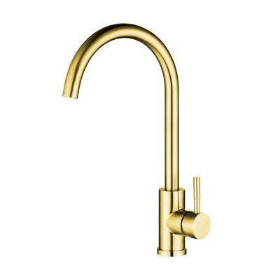 China Sense Faucets Lead Free 304 Stainless Steel Kitchen Sink Mixer Tap (Gold SS06) for sale