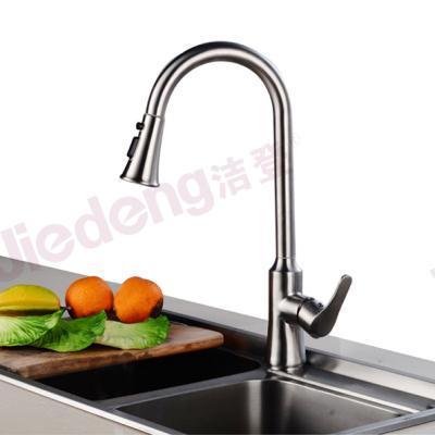 China Sense Faucets Pull-Down Spray Lead Free Faucets 304 Stainless Steel Kitchen Sink Faucets (SS61) for sale