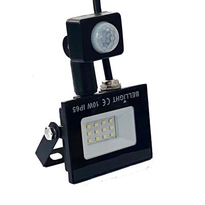 China Outdoor floodlight with sensor 10W 220-240V 90%real power factor0.9 outdoor waterproof fixtures IP44 factory direct sale for sale