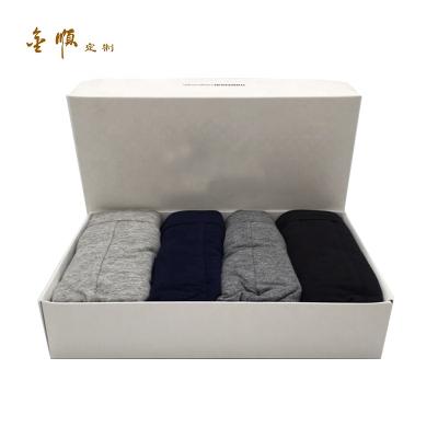 China Wholesale Custom Recyclable Logo Clothing Tshirt Plastic Packaging Box Mens Cotton Soft Underwear Boxers Shorts Briefs Paper Box for sale