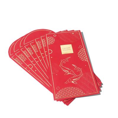 China Custom hot stamping chinese red envelope gift envelope logo red gift bag printing new year envelope for sale