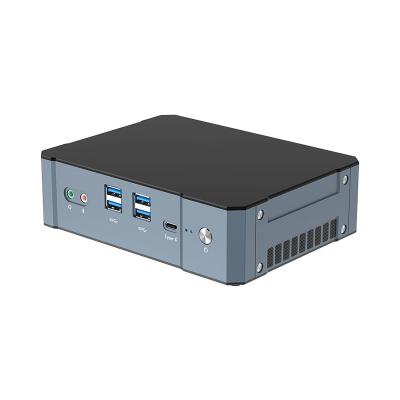 China DDR5 Home Office Mini PC With Fan Dual LAN 4 Screen Display 2 M.2 SSD Desktop for sale