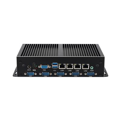 China Intel Series Fanless Industrial Mini Computer 4 Gigabit Ethernet LAN 6COM for sale