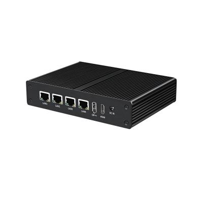 China Industrial Fanless Mini Computer Linux Intel N100 DDR4 16G RAM 4LAN Dual COM for sale