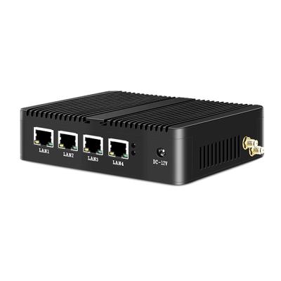 China 4 LAN DDR3L Firewall Router Fanless Mini PC Intel Celeron Series J1900 for sale