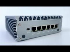 Intel Celeron 3865U 2 Cores 2 Threads Firewall Mini PC Router With 6 Ethernet DDR4