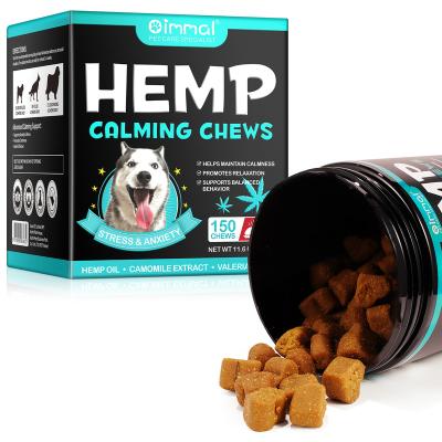 China Common Dog Anxiety Stres OIMMAI Health Soothing Treats, Custom Organic Natural Calm Dog Oil Private Label Hemp Chews Soothing Pet Snacks for sale