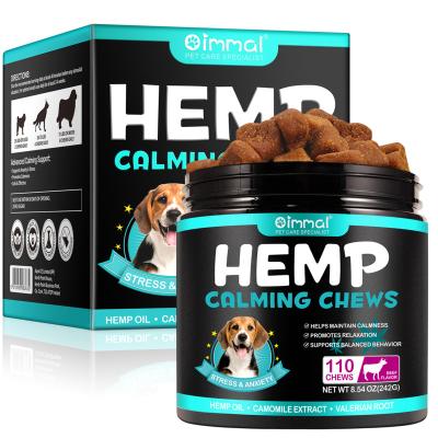 China Joint Health OIMMAI Private Label Relief Stress Calm 110 Beef Flavor Pet Snacks, Honesty Natural Hemp Soothing Pet Chews for Dogs with Hemp Oil for sale