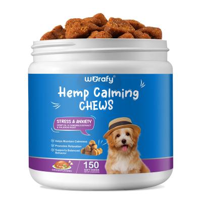 China WORAFY Private Label Pet Health WORAFY Chews Dogs Anxiety Relief Aid Soothing Soothing Supplement Common Pet Hemp Chews, Dog Hemp Soothing Chews for sale