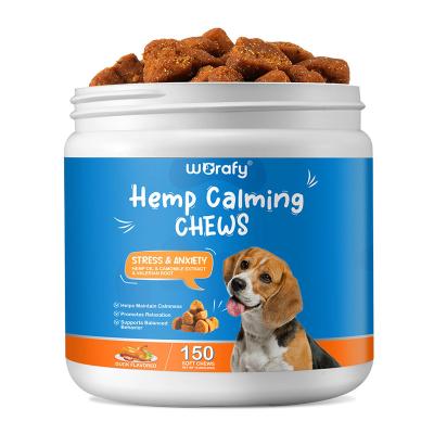 China Common Health WORAFY Private Label Soothing Treats Help Dog Stress Relief Supplements, Calming Pet Soft Hemp Chew Soothing Chews For Dogs for sale