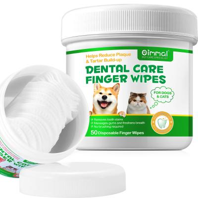 China OIMMAI Stocked Non Toxic Organic Pet Glove Wipes, Customize Private Label Pet Ear Finger Dental Wipes, Pet Dental Wipes for sale