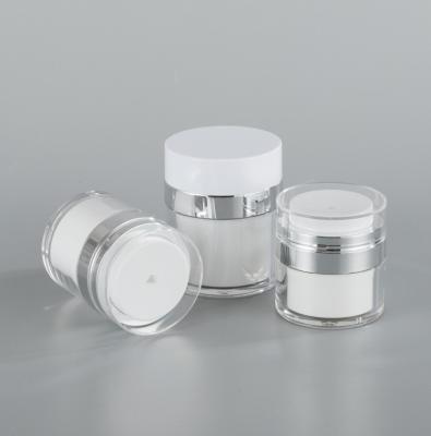 China 1oz Cosmetic Acrylic Airless Cream Jar With Airless Pump Wholesale for sale