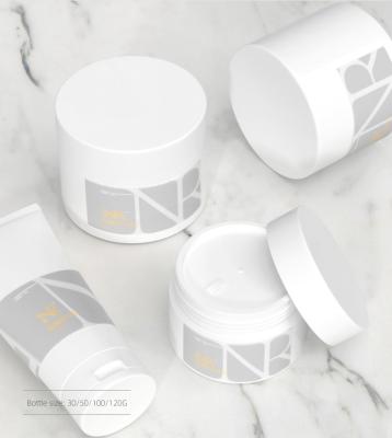 China Skin Care 30G Cream 50G 100G 120G Opal White PP Jars Plastic Jar For Cosmetic for sale