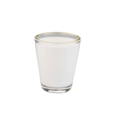 China Wholesale 1.5oz White Sublimation Empty Clear Sublimation Small Wine Glass Mug for sale