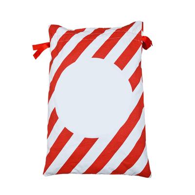 China Red and Black Christmas Plaid Christamas Bag Sublimation Santa Claus Bag Candy Gift Box for sale